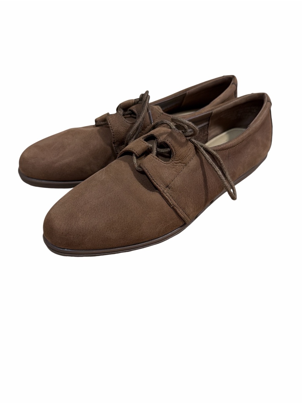 Honors Women’s Size 7.5 Brown Leather Lace Up Oxford Flats Minimalist Shoes